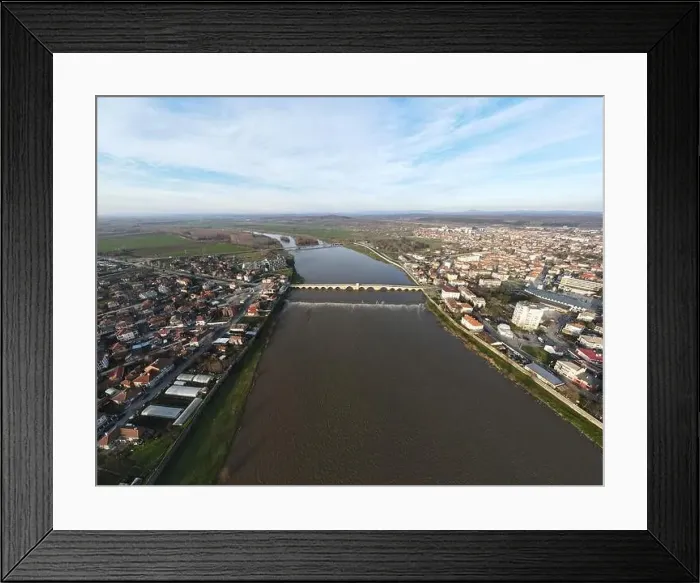 Framed Print : Aerial view of Sixteenth century Mustafa Pasha Bridge (Old Bridge) over Maritsa river in town of Svilengrad Framed Print : Aerial view of Sixteenth century Mustafa Pasha Bridge (Old Bridge) over Maritsa river in town of Svilengrad