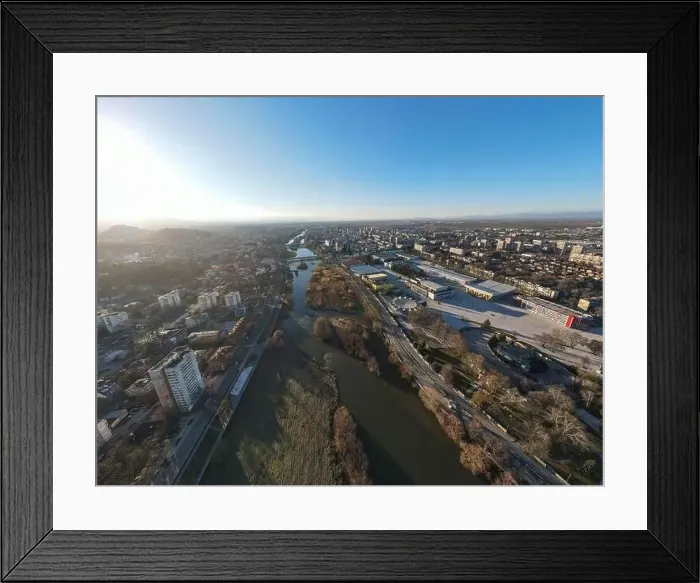Framed Print : Amazing Aerial panorama of Maritsa river and panorama to City of Plovdiv, Bulgaria Framed Print : Amazing Aerial panorama of Maritsa river and panorama to City of Plovdiv, Bulgaria