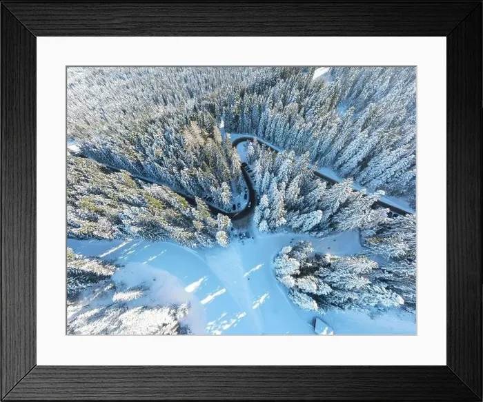 Framed Print : Aerial winter panorama of Rila Mountain near ski resort of Borovets, Sofia Region, Bulgaria Framed Print : Aerial winter panorama of Rila Mountain near ski resort of Borovets, Sofia Region, Bulgaria