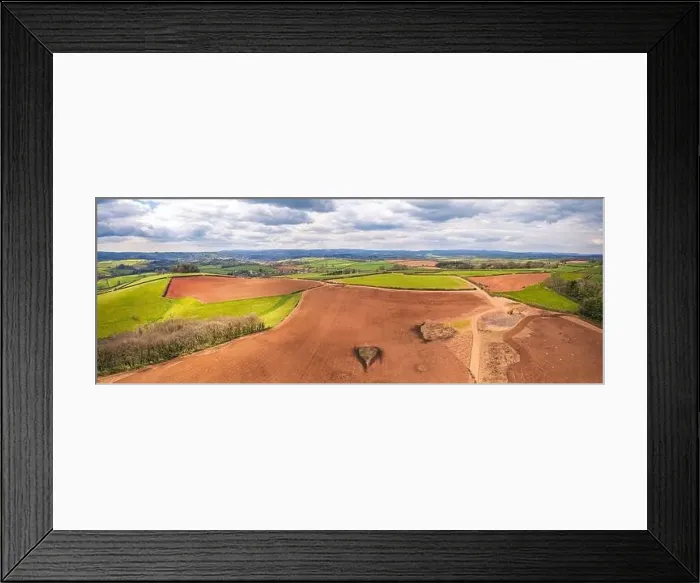 Framed Print : Fields and Farmlands over English Village, Berry Pomeroy, Devon, England, Europe Framed Print : Fields and Farmlands over English Village, Berry Pomeroy, Devon, England, Europe