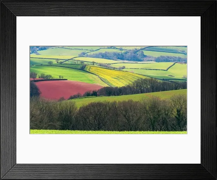 Framed Print : Fields and Farmlands over English Village, Berry Pomeroy, Devon, England, Europe Framed Print : Fields and Farmlands over English Village, Berry Pomeroy, Devon, England, Europe