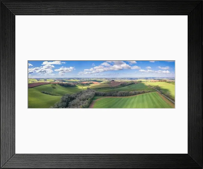 Framed Print : Fields and Farmlands over English Village, Berry Pomeroy, Devon, England, Europe Framed Print : Fields and Farmlands over English Village, Berry Pomeroy, Devon, England, Europe