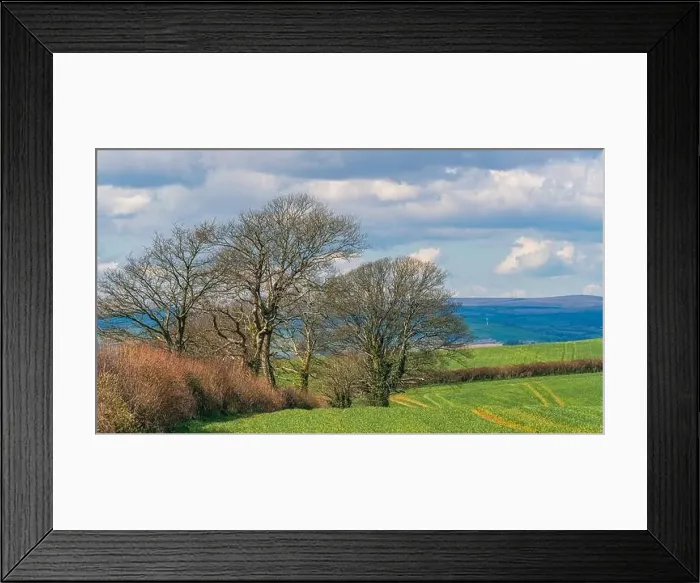 Framed Print : Fields and Farmlands over English Village, Berry Pomeroy, Devon, England, Europe Framed Print : Fields and Farmlands over English Village, Berry Pomeroy, Devon, England, Europe