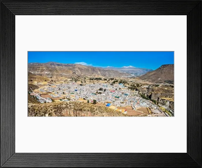 Framed Print : Cityscape of Chivay town at the Colca Canyon in Peru Framed Print : Cityscape of Chivay town at the Colca Canyon in Peru