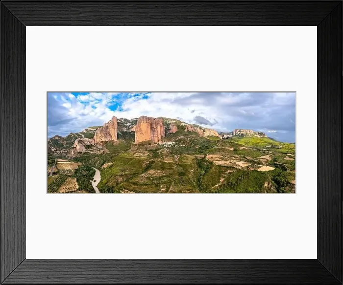 Framed Print : Mallos de Riglos, conglomerate rock formations in Huesca, Spain Framed Print : Mallos de Riglos, conglomerate rock formations in Huesca, Spain