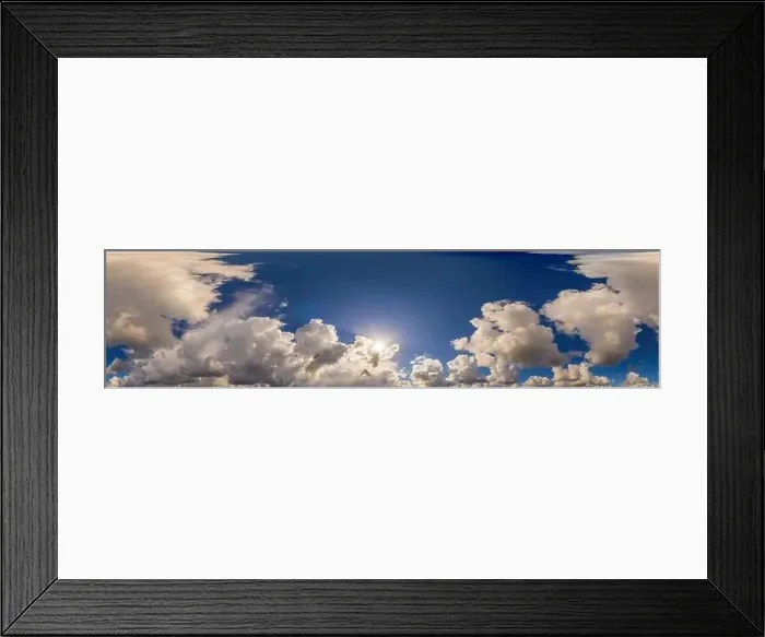 Framed Print : Blue sky panorama with puffy Cumulus clouds Framed Print : Blue sky panorama with puffy Cumulus clouds