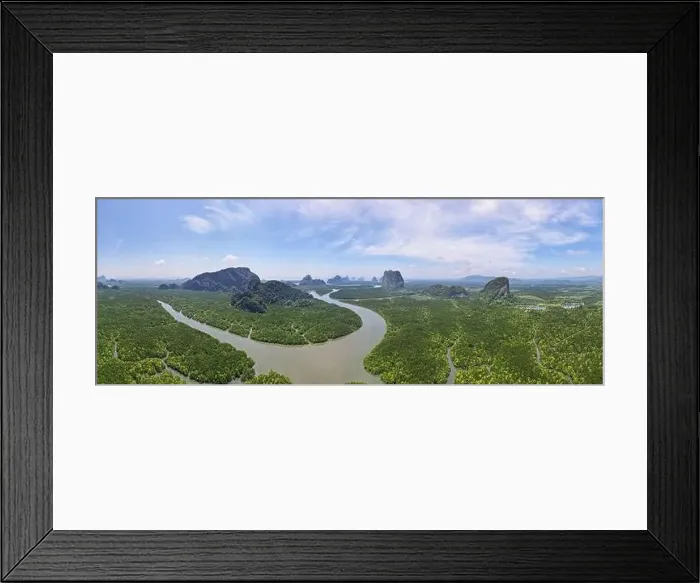 Framed Print : Aerial view drone shot of beautiful nature landscape forest in the morning Drone flying over sea Framed Print : Aerial view drone shot of beautiful nature landscape forest in the morning Drone flying over sea