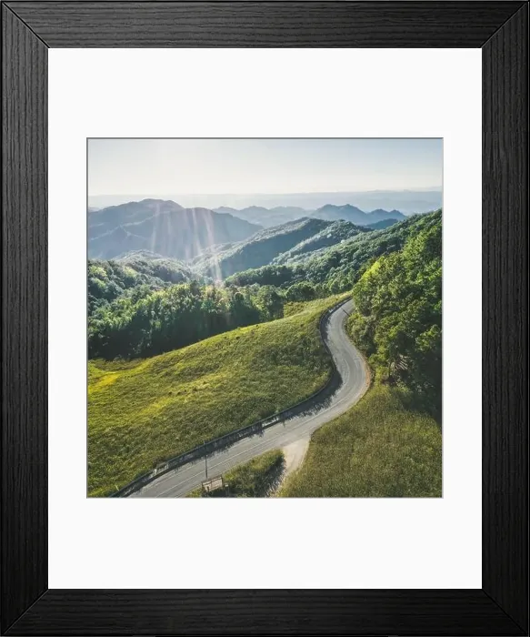 Framed Print : Aerial view of Thung Bua Tong Fields in Mae Hong Son, Thailand Framed Print : Aerial view of Thung Bua Tong Fields in Mae Hong Son, Thailand