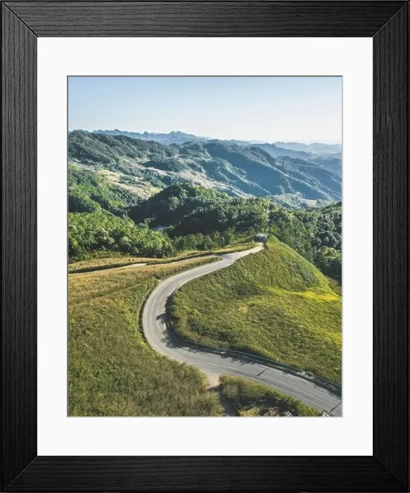 Framed Print : Aerial view of Thung Bua Tong Fields in Mae Hong Son, Thailand Framed Print : Aerial view of Thung Bua Tong Fields in Mae Hong Son, Thailand