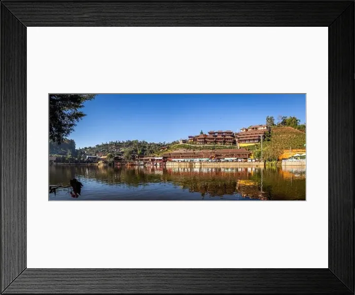 Framed Print : Sunrise with fog over Ban Rak thai, chinese village near a lake in Mae Hong Son, Thailand Framed Print : Sunrise with fog over Ban Rak thai, chinese village near a lake in Mae Hong Son, Thailand