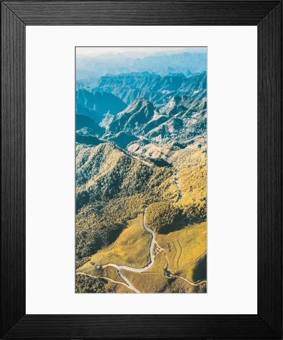Framed Print : Aerial view of Thung Bua Tong Fields in Mae Hong Son, Thailand Framed Print : Aerial view of Thung Bua Tong Fields in Mae Hong Son, Thailand