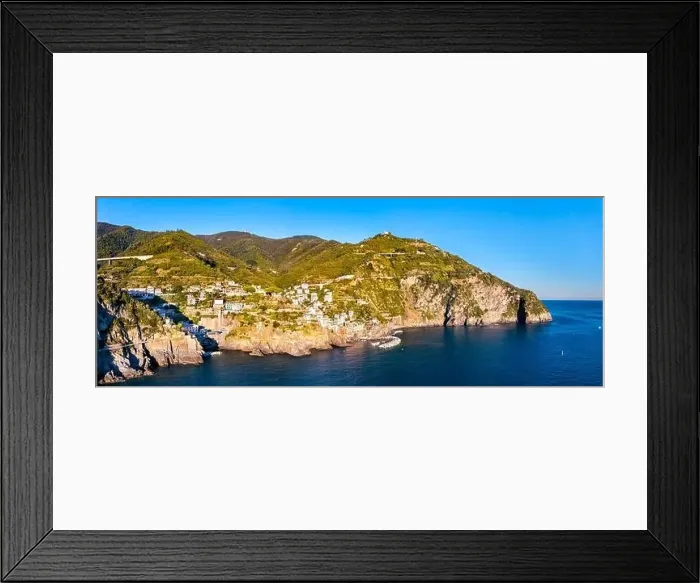 Framed Print : Aerial view of Riomaggiore village at the Cinque Terre, UNESCO world heritage in Liguria, Italy Framed Print : Aerial view of Riomaggiore village at the Cinque Terre, UNESCO world heritage in Liguria, Italy