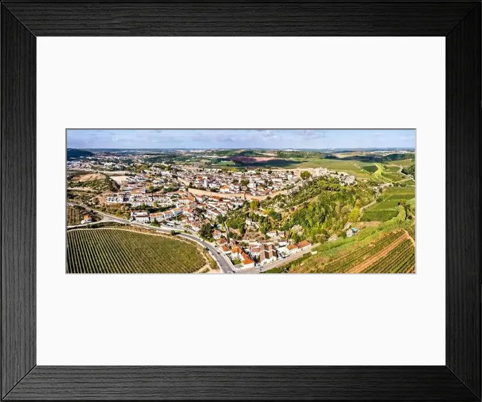 Framed Print : Aerial view of Obidos, a town in Oeste region of Portugal Framed Print : Aerial view of Obidos, a town in Oeste region of Portugal