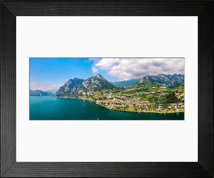 Framed Print : Aerial panorama of Marone town on Lake Iseo in Lombardy, Italy Framed Print : Aerial panorama of Marone town on Lake Iseo in Lombardy, Italy