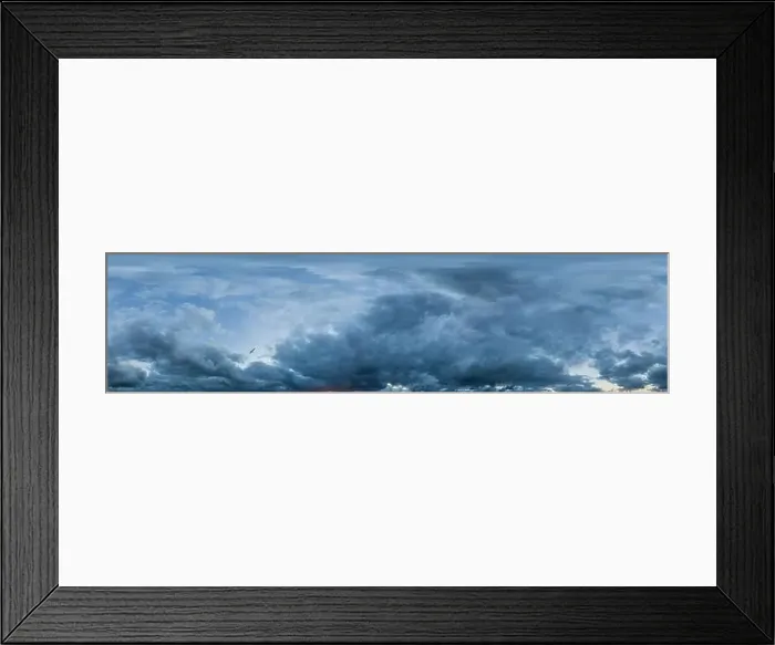 Framed Print : Overcast sky panorama on rainy day with Nimbostratus clouds in seamless spherical equirectangular format Framed Print : Overcast sky panorama on rainy day with Nimbostratus clouds in seamless spherical equirectangular format