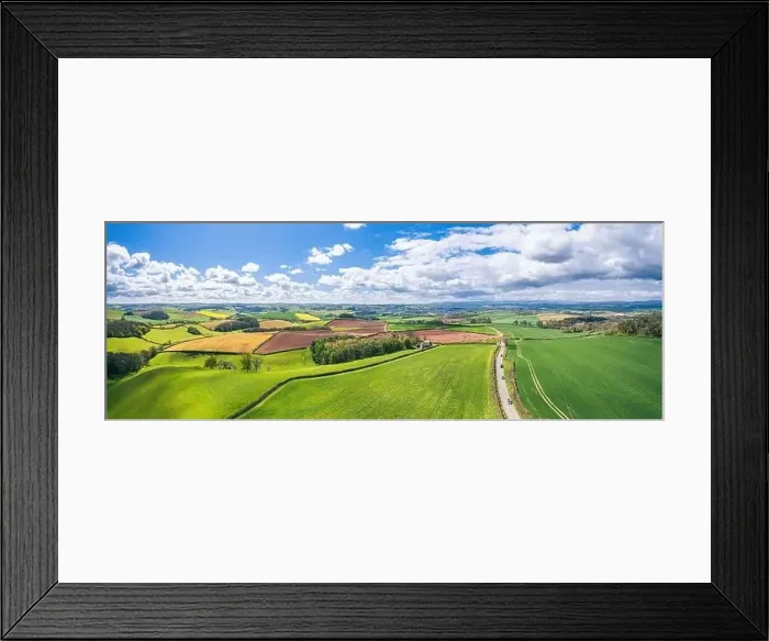Framed Print : View over Fields and Farmlands, English Village, Devon, England, Europe Framed Print : View over Fields and Farmlands, English Village, Devon, England, Europe