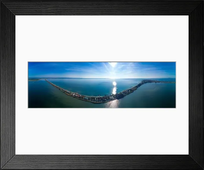 Framed Print : Panoramic bird's eye view over small ancient resort town of Pomorie with old European small houses Framed Print : Panoramic bird's eye view over small ancient resort town of Pomorie with old European small houses