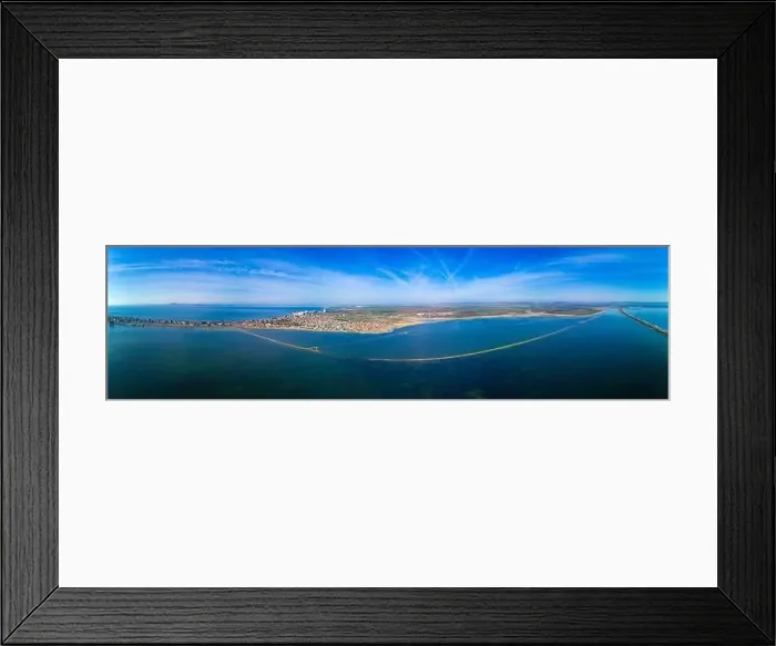Framed Print : Panoramic bird's eye view over small ancient resort town of Pomorie with old European small houses Framed Print : Panoramic bird's eye view over small ancient resort town of Pomorie with old European small houses
