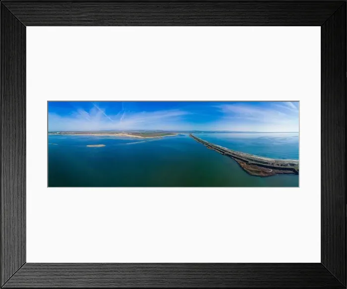 Framed Print : A bird's eye view panorama of a wild sandy dry grass shore washed by a deep calm evening Black sky in Bulgaria Framed Print : A bird's eye view panorama of a wild sandy dry grass shore washed by a deep calm evening Black sky in Bulgaria