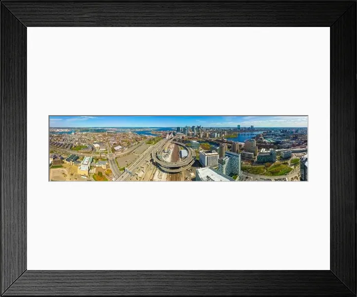 Framed Print : Charlestown historic district aerial view including Bunker Hill Momument