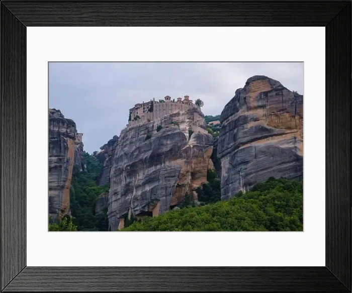 Framed Print : Monastery of Varlaam monastery in famous greek tourist destination Meteora in Greece with scenic scenery landscape Framed Print : Monastery of Varlaam monastery in famous greek tourist destination Meteora in Greece with scenic scenery landscape