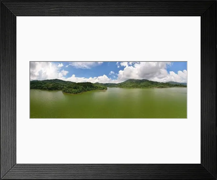 Framed Print : Aerial view drone shot of panorama abundant rainforest landscape nature mountains view in phuket thailand Framed Print : Aerial view drone shot of panorama abundant rainforest landscape nature mountains view in phuket thailand
