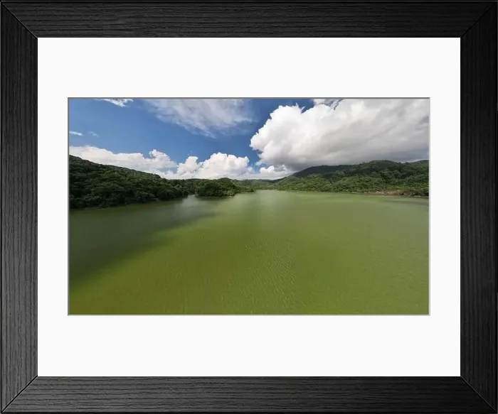 Framed Print : Aerial view drone shot of panorama abundant rainforest landscape nature mountains view in phuket thailand Framed Print : Aerial view drone shot of panorama abundant rainforest landscape nature mountains view in phuket thailand