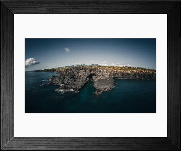 Framed Print : Drone shot taken from the top of the cliff near albion in mauritius island Framed Print : Drone shot taken from the top of the cliff near albion in mauritius island