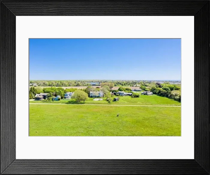 Framed Print : aerial view of houses on beach lane, Wainscott, NY Framed Print : aerial view of houses on beach lane, Wainscott, NY
