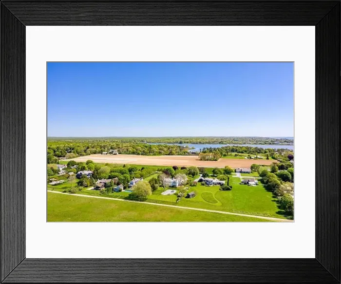 Framed Print : Aerial image of homes on beach lane, wainscott Framed Print : Aerial image of homes on beach lane, wainscott