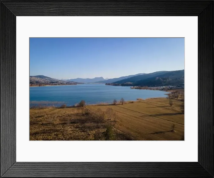 Framed Print : Aerial shot of the conservation area at the Irrsee in Austria Framed Print : Aerial shot of the conservation area at the Irrsee in Austria