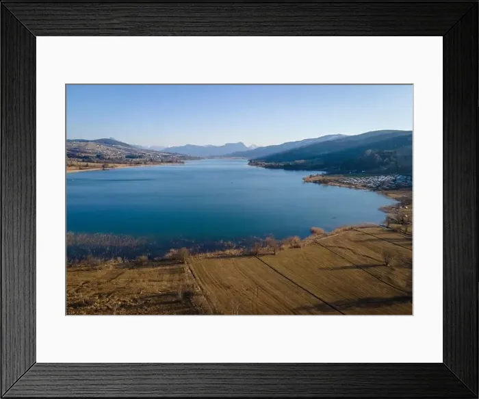 Framed Print : Aerial shot of the conservation area at the Irrsee in Austria Framed Print : Aerial shot of the conservation area at the Irrsee in Austria