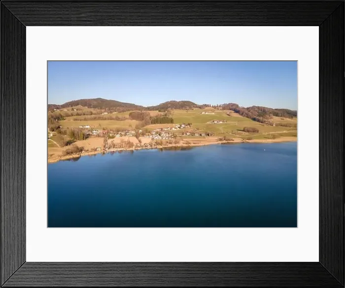 Framed Print : Aerial shot of the conservation area at the Irrsee in Austria Framed Print : Aerial shot of the conservation area at the Irrsee in Austria