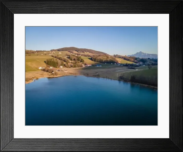 Framed Print : Aerial shot of the conservation area at the Irrsee in Austria Framed Print : Aerial shot of the conservation area at the Irrsee in Austria