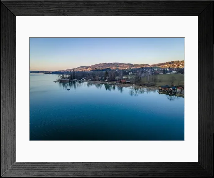 Framed Print : Wonderful bathing huts and boat sheds at the Irrsee in Austria Framed Print : Wonderful bathing huts and boat sheds at the Irrsee in Austria