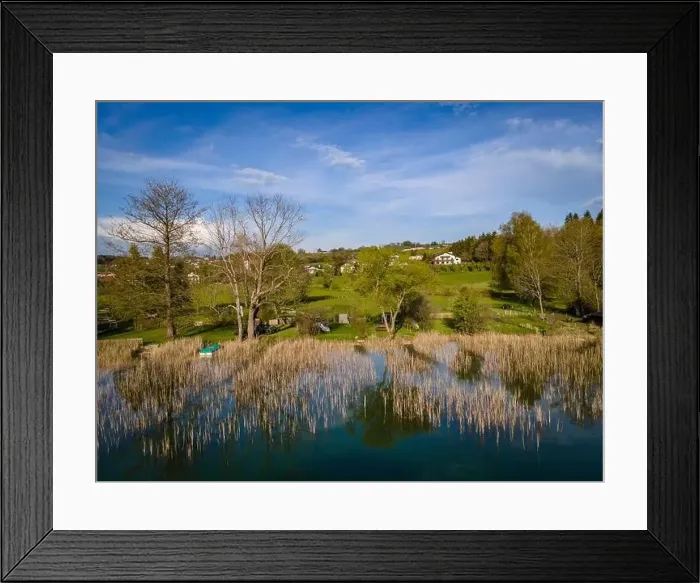Framed Print : Wonderful places for recreation at the Irrsee in Austria Framed Print : Wonderful places for recreation at the Irrsee in Austria