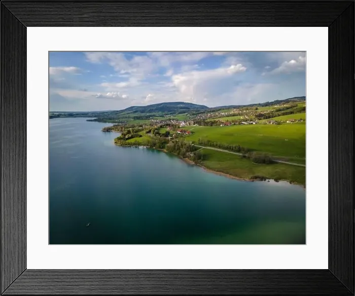 Framed Print : Wonderful places for recreation at the Irrsee in Austria Framed Print : Wonderful places for recreation at the Irrsee in Austria