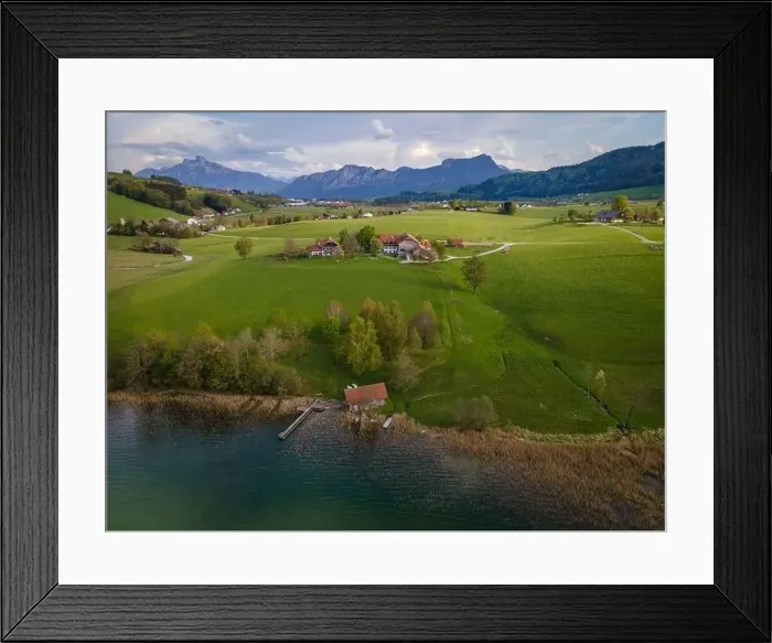 Framed Print : Wonderful places for recreation at the Irrsee in Austria Framed Print : Wonderful places for recreation at the Irrsee in Austria