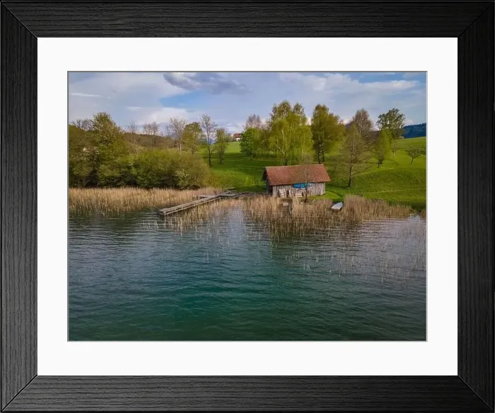 Framed Print : Wonderful places for recreation at the Irrsee in Austria Framed Print : Wonderful places for recreation at the Irrsee in Austria