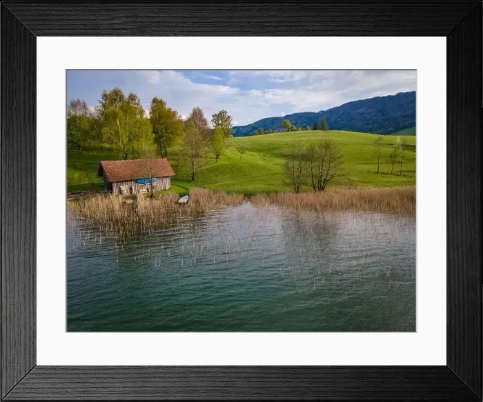 Framed Print : Wonderful places for recreation at the Irrsee in Austria Framed Print : Wonderful places for recreation at the Irrsee in Austria
