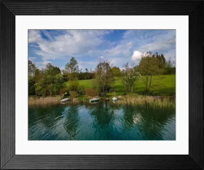 Framed Print : Wonderful places for recreation at the Irrsee in Austria