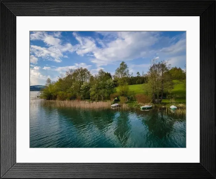 Framed Print : Wonderful places for recreation at the Irrsee in Austria Framed Print : Wonderful places for recreation at the Irrsee in Austria