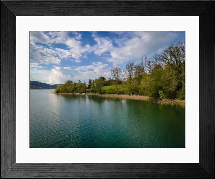 Framed Print : Wonderful places for recreation at the Irrsee in Austria Framed Print : Wonderful places for recreation at the Irrsee in Austria