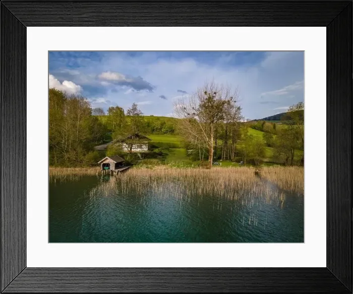 Framed Print : Wonderful places for recreation at the Irrsee in Austria Framed Print : Wonderful places for recreation at the Irrsee in Austria