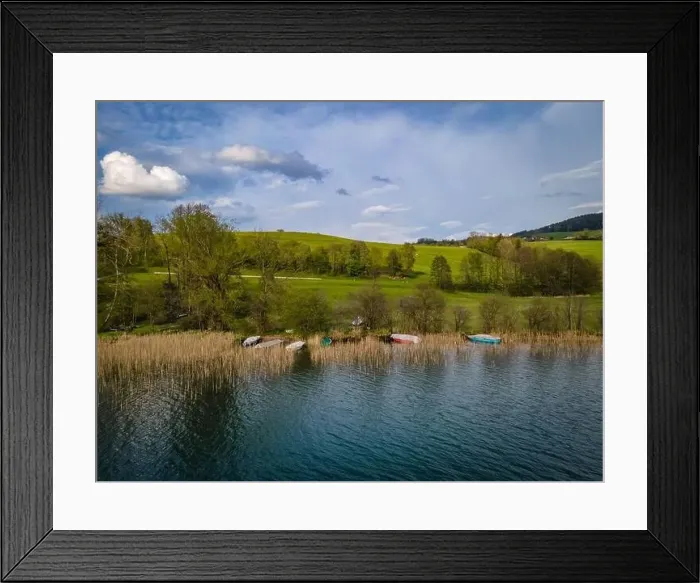 Framed Print : Wonderful places for recreation at the Irrsee in Austria Framed Print : Wonderful places for recreation at the Irrsee in Austria