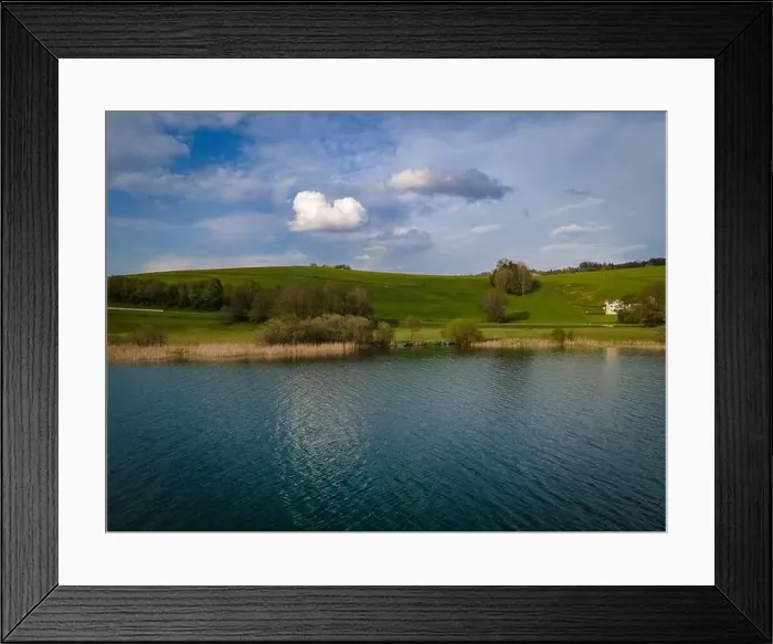 Framed Print : Wonderful places for recreation at the Irrsee in Austria Framed Print : Wonderful places for recreation at the Irrsee in Austria