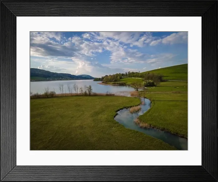 Framed Print : Wonderful place at the Zeller Ache at the Irrsee in Austria Framed Print : Wonderful place at the Zeller Ache at the Irrsee in Austria