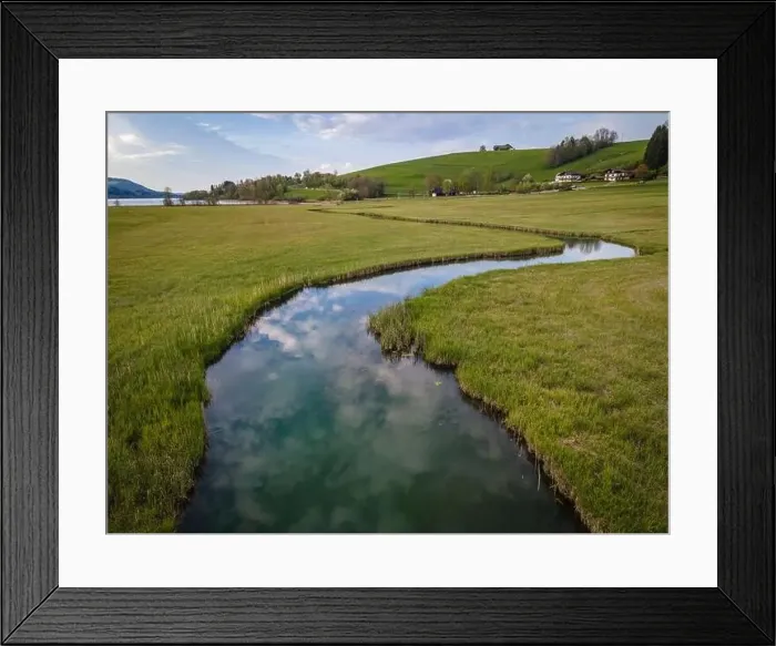 Framed Print : Wonderful place at the Zeller Ache at the Irrsee in Austria Framed Print : Wonderful place at the Zeller Ache at the Irrsee in Austria