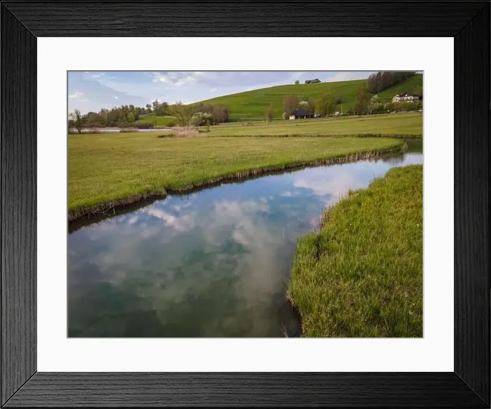 Framed Print : Wonderful place at the Zeller Ache at the Irrsee in Austria Framed Print : Wonderful place at the Zeller Ache at the Irrsee in Austria