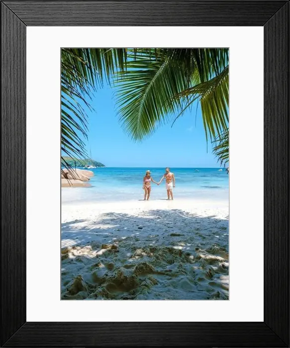 Framed Print : Praslin Seychelles tropical island with withe beaches and palm trees Framed Print : Praslin Seychelles tropical island with withe beaches and palm trees
